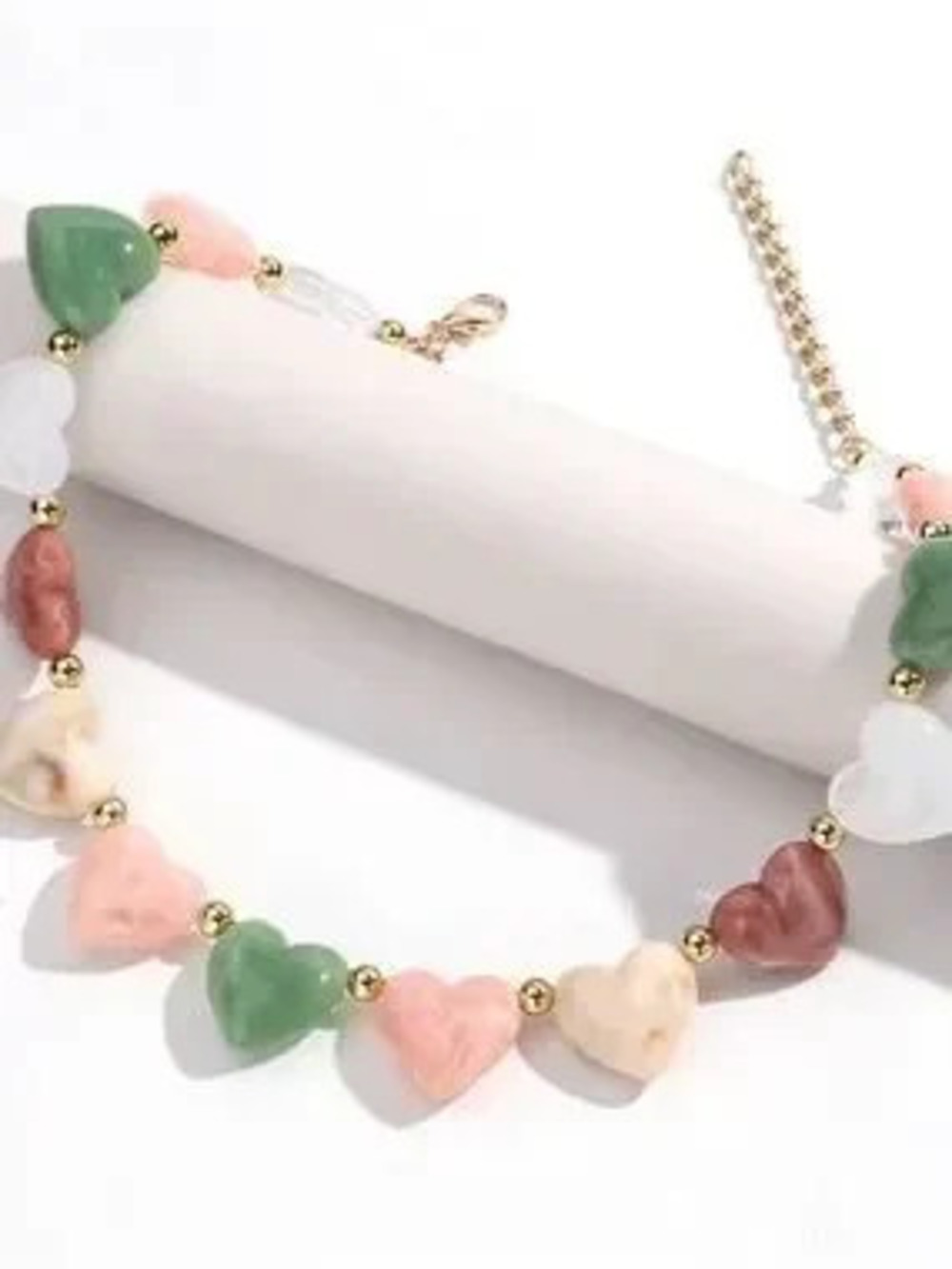 Multicolor Heart Bead Necklace - Picture 5 of 6